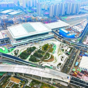 新合肥西站西广场建设进入最后冲刺 有多个运动场地